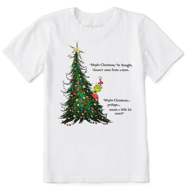 life is good Kids Grinch Christmas Means More Short Sleeve Crusher Tee