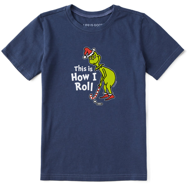 life is good Kids Grinch How I Roll Golf Short Sleeve Crusher Tee