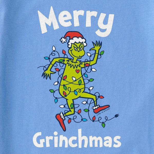 Life Is Good Kids Grinch Making Spirits Bright Long Sleeve Crusher Tee