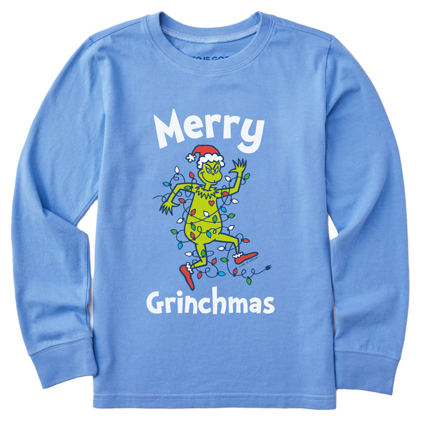 life is good Kids Grinch Making Spirits Bright Long Sleeve Crusher Tee