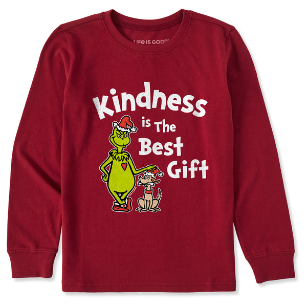 Life Is Good Kids Grinch Max Kindness Gift Long Sleeve Crusher Tee
