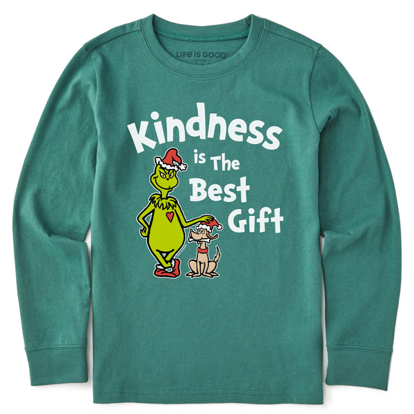 life is good Kids Grinch Max Kindness Gift Long Sleeve Crusher Tee