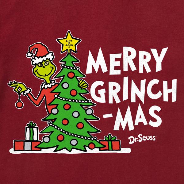 Life Is Good Kids Grinch Merry Grinchmas Tree Long Sleeve Crusher Tee