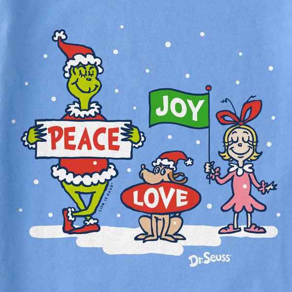 Life Is Good Kids Grinch Peace Love Joy Long Sleeve Crusher Tee