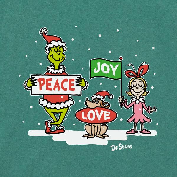 Life Is Good Kids Grinch Peace Love Joy Long Sleeve Crusher Tee