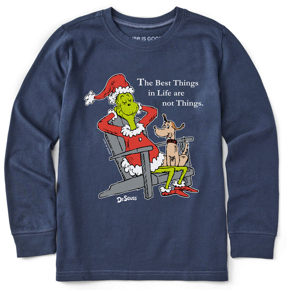 Life Is Good Kids Grinch U0026 Max Adirondack Long Sleeve Crusher Tee