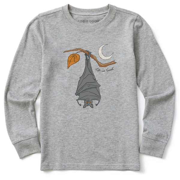 life is good Kids Hanging Bat Long Sleeve Crusher Tee