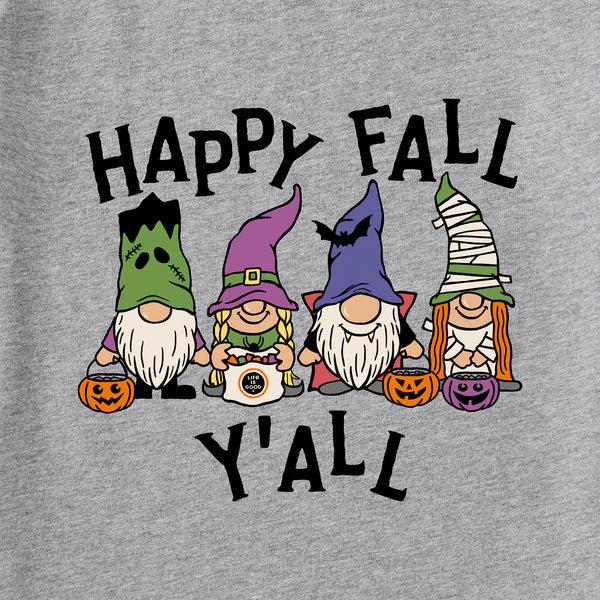 Life Is Good Kids Happy Fall Y'All Halloween Gnomes Long Sleeve Crusher Tee