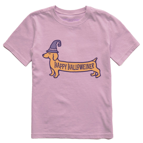 life is good Kids Happy Halloweiner Short Sleeve Crusher Tee