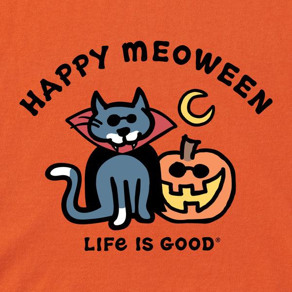 Life Is Good Kids Happy Meoween Cat U0026 Pumpkin Short Sleeve Crusher Tee