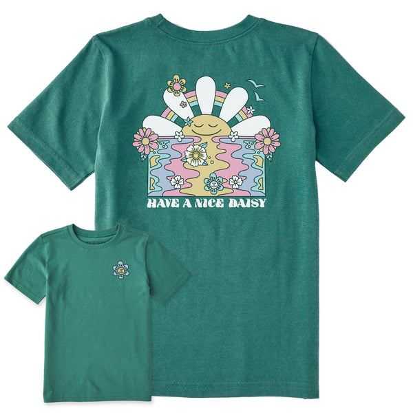 Life Is Good Kids Have A Nice Daisy Sunrise Short Sleeve Crusher Tee