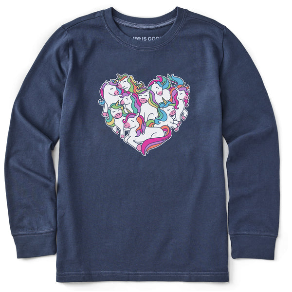 life is good Kids Heart Of Unicorns Long Sleeve Crusher Tee