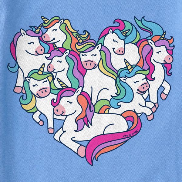 Life Is Good Kids Heart Of Unicorns Short Sleeve Crusher Tee
