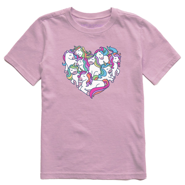 Life Is Good Kids Heart Of Unicorns Short Sleeve Crusher Tee