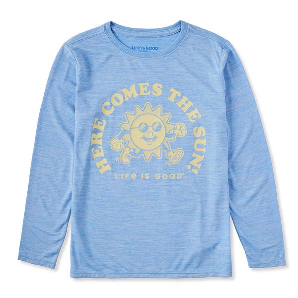 life is good Kids Here Comes the Sun Mascot Long Sleeve Sun Crusher Tee