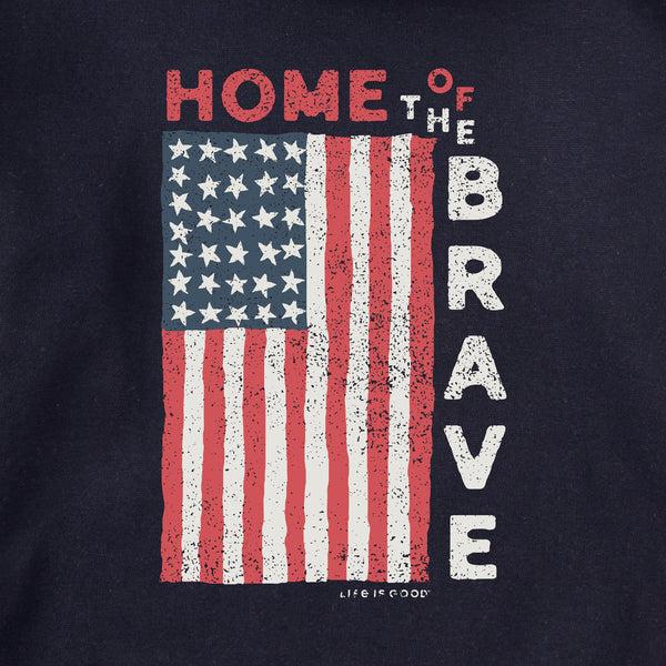 Life Is Good Kids Home Of The Brave Raggedy Flag Every Wear Hoodie Sweatshirt
