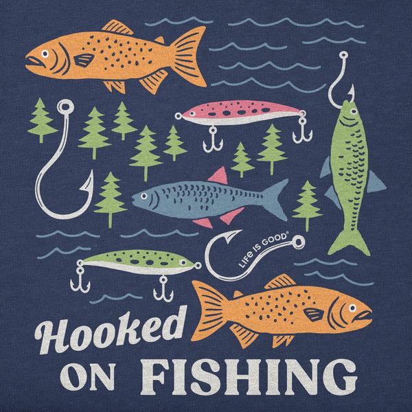 Life Is Good Kids Hooked On Fishing Short Sleeve Crusher Tee