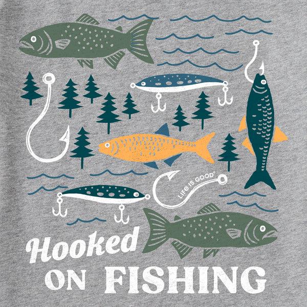 Life Is Good Kids Hooked On Fishing Short Sleeve Crusher Tee