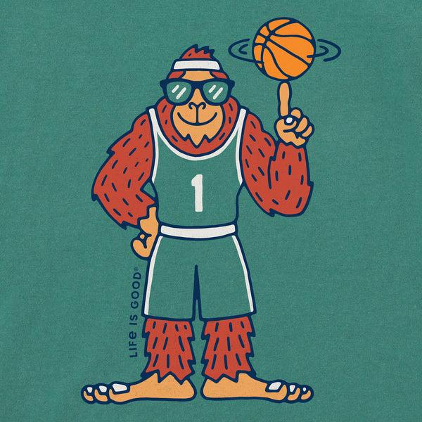 Life Is Good Kids Hoopin' Bigfoot Short Sleeve Crusher Tee