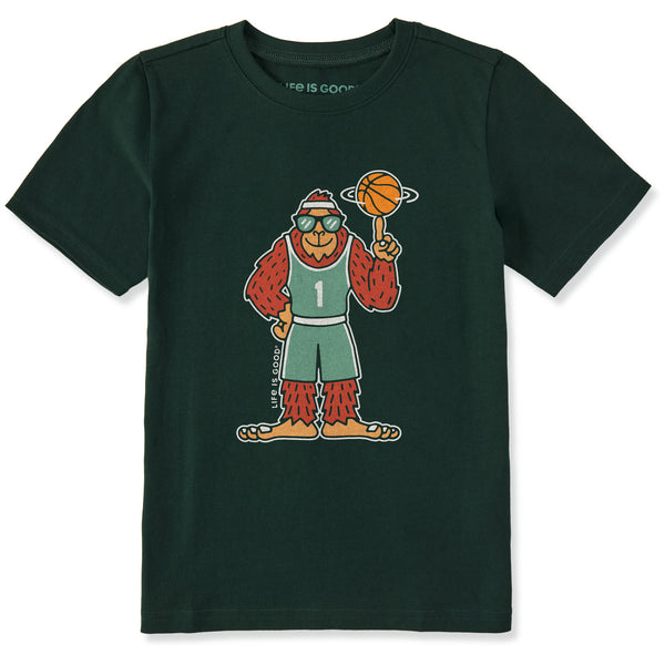 Life Is Good Kids Hoopin' Bigfoot Short Sleeve Crusher Tee