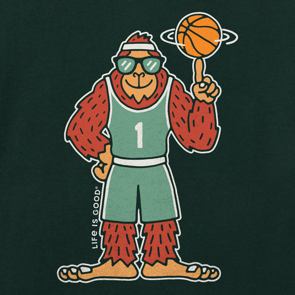 Life Is Good Kids Hoopin' Bigfoot Short Sleeve Crusher Tee
