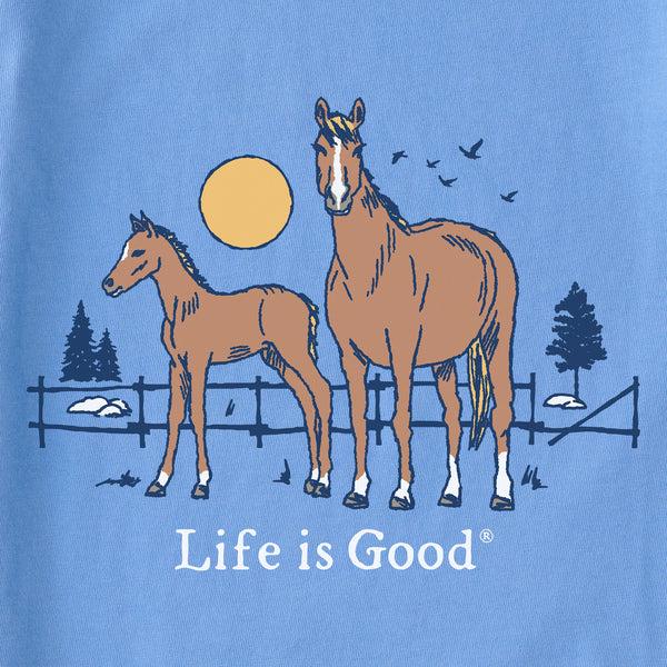 Life Is Good Kids Horse And Foal Short Sleeve Crusher Tee