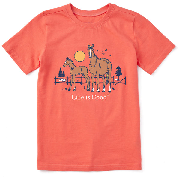 Life Is Good Kids Horse And Foal Short Sleeve Crusher Tee