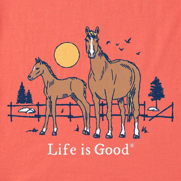 Life Is Good Kids Horse And Foal Short Sleeve Crusher Tee