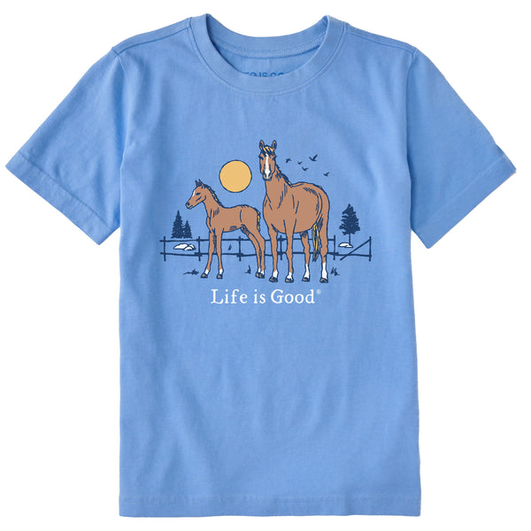 life is good Kids Horse and Foal Short Sleeve Crusher Tee