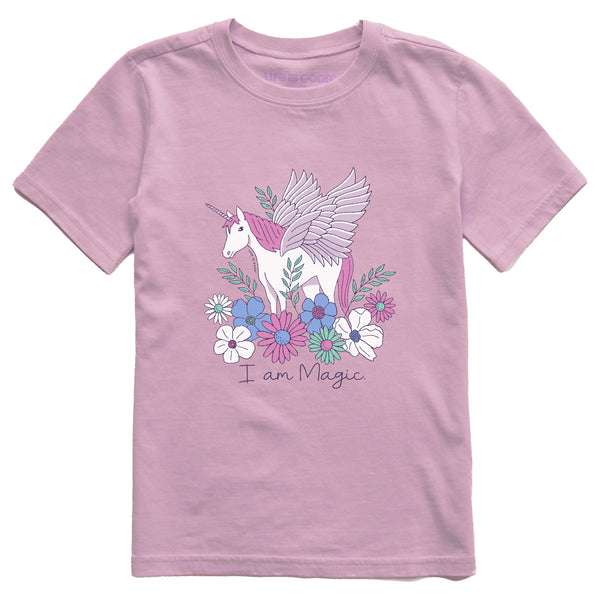 Life Is Good Kids I Am Magic Unicorn Pegasus Short Sleeve Crusher Tee