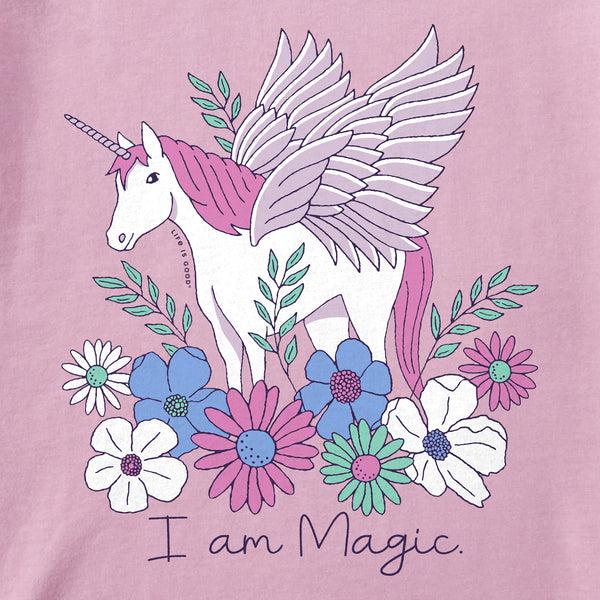 Life Is Good Kids I Am Magic Unicorn Pegasus Short Sleeve Crusher Tee