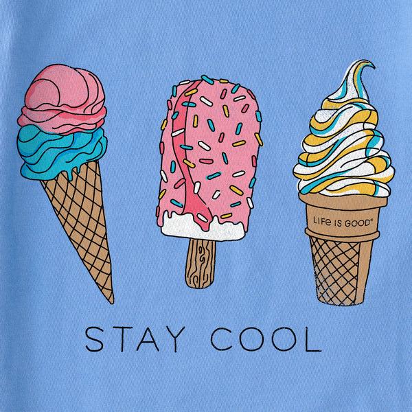 Life Is Good Kids Ice Cream Trio Stay Cool Short Sleeve Crusher Tee