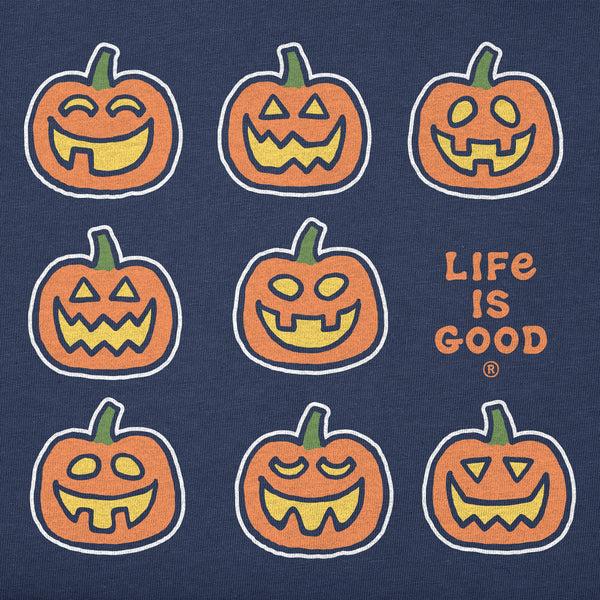 Life Is Good Kids Jack-o-Lantern Grid Short Sleeve Crusher Tee