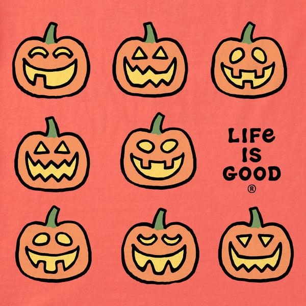 Life Is Good Kids Jack-o-Lantern Grid Short Sleeve Crusher Tee