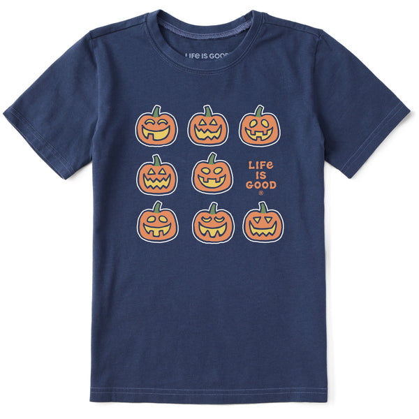 life is good Kids Jack-o-Lantern Grid Short Sleeve Crusher Tee