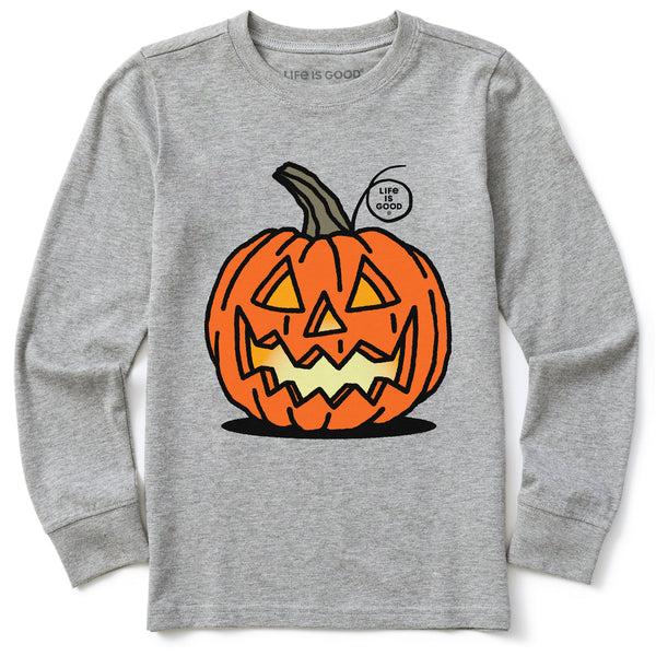life is good Kids Jack O'Lantern Long Sleeve Crusher Tee