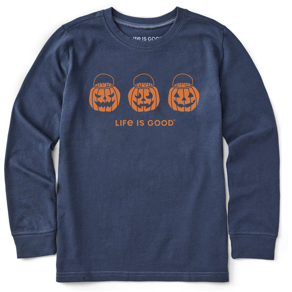 life is good Kids Jack O Lantern Trio Long Sleeve Crusher Tee
