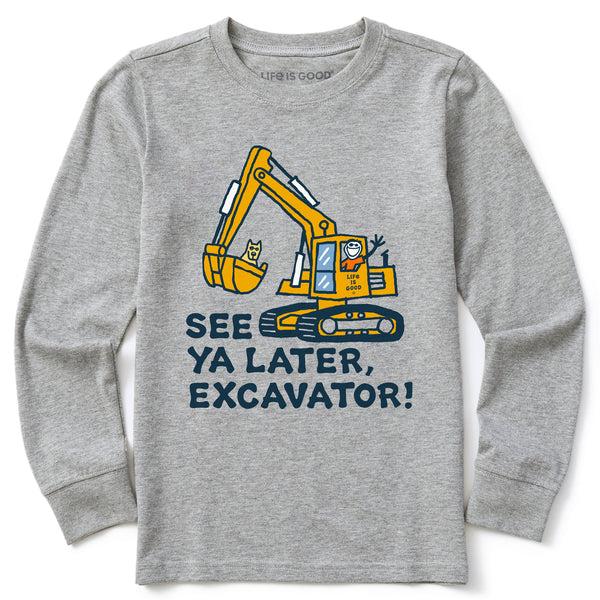 Life Is Good Kids Jake And Rocket Excavator Long Sleeve Crusher Tee