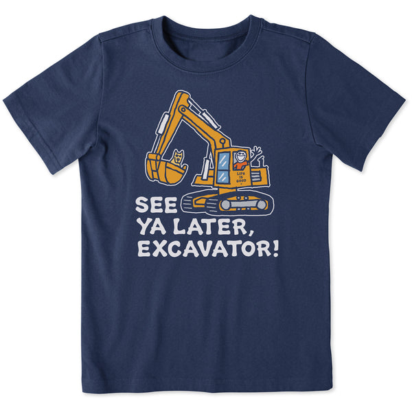 life is good Kids Jake and Rocket Excavator Short Sleeve Crusher Tee
