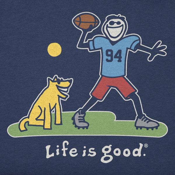 Life Is Good Kids Jake And Rocket Football Short Sleeve Crusher Tee