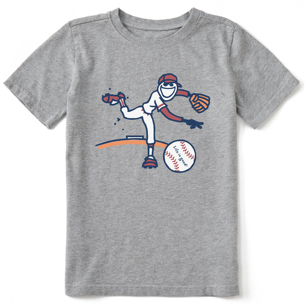 life is good Kids Jake Baseball Short Sleeve Crusher Tee