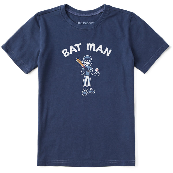 Life Is Good Kids Jake Bat Man Short Sleeve Crusher Tee