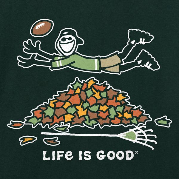 Life Is Good Kids Jake Rake Football Short Sleeve Crusher Tee