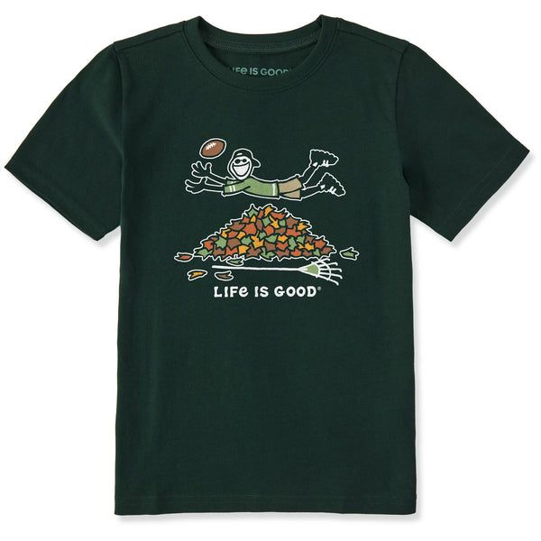 life is good Kids Jake Rake Football Short Sleeve Crusher Tee