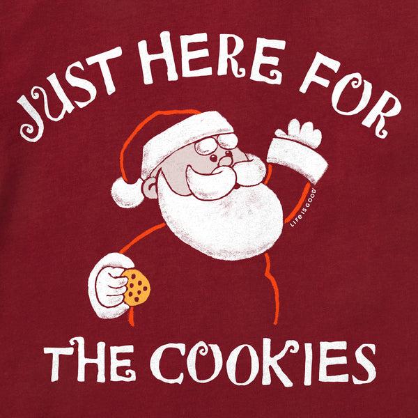 Life Is Good Kids Just Here For The Cookies Santa Long Sleeve Crusher Tee