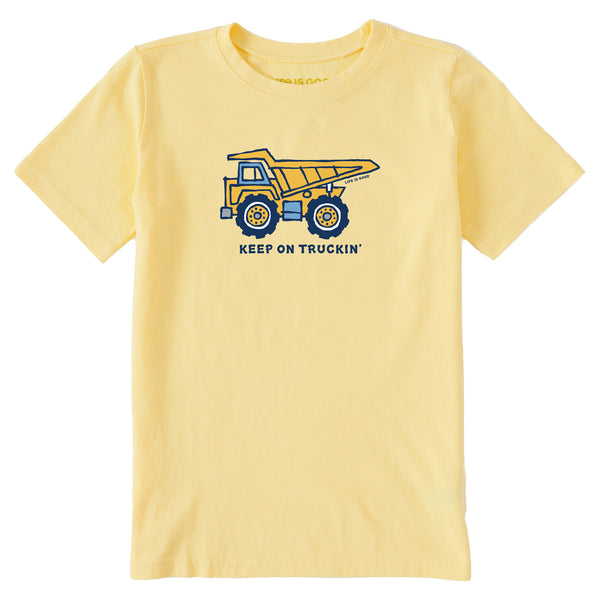 life is good Kids Keep on Truckin Dump Truck Short Sleeve Crusher Tee