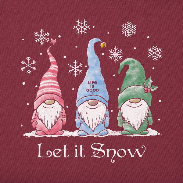 Life Is Good Kids Let It Snow Gnomes Long Sleeve Crusher Tee