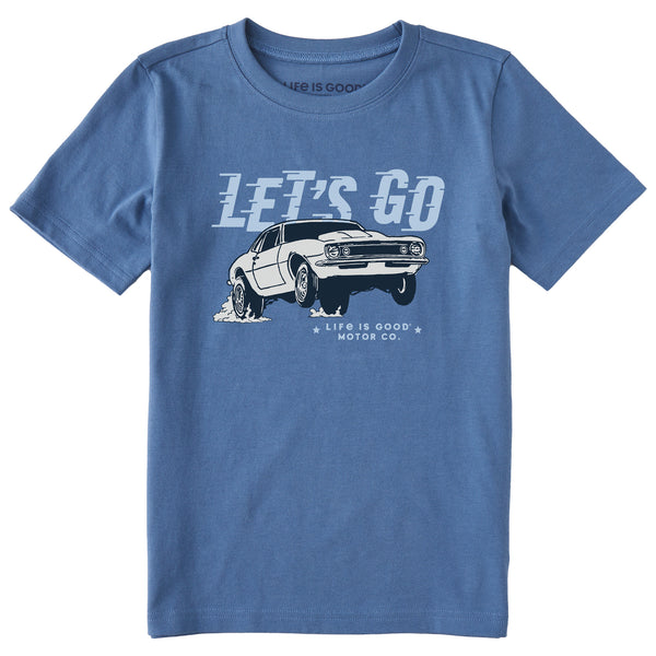life is good Kids Let's Go Drag Race Car Short Sleeve Crusher Tee