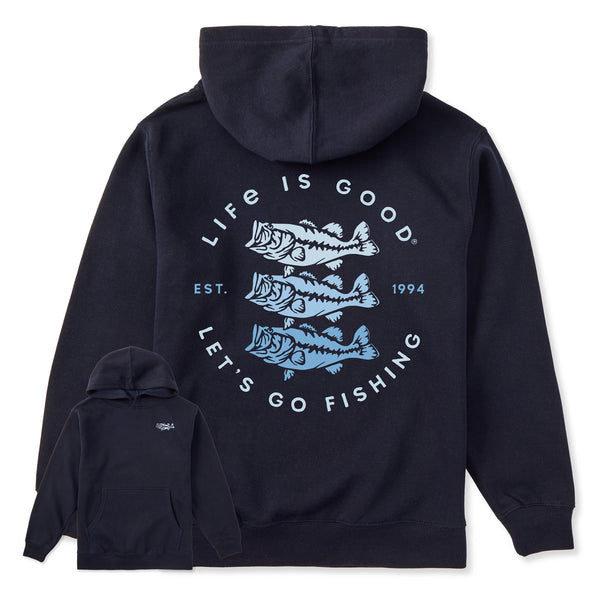 life is good Kids Let's Go Fishing Trio Every Wear Hoodie Sweatshirt