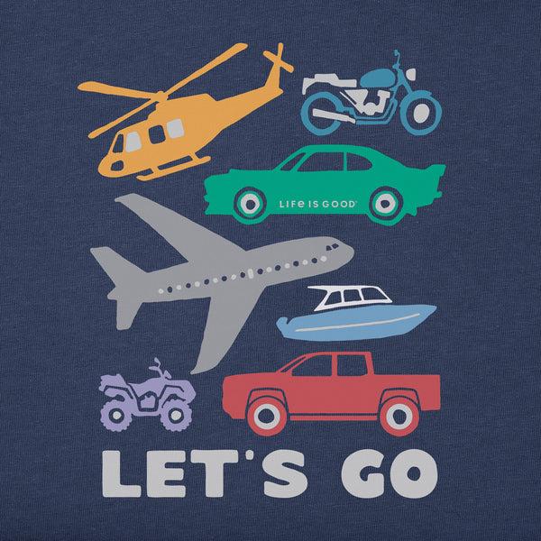 Life Is Good Kids Let's Go Vehicles Short Sleeve Crusher Tee